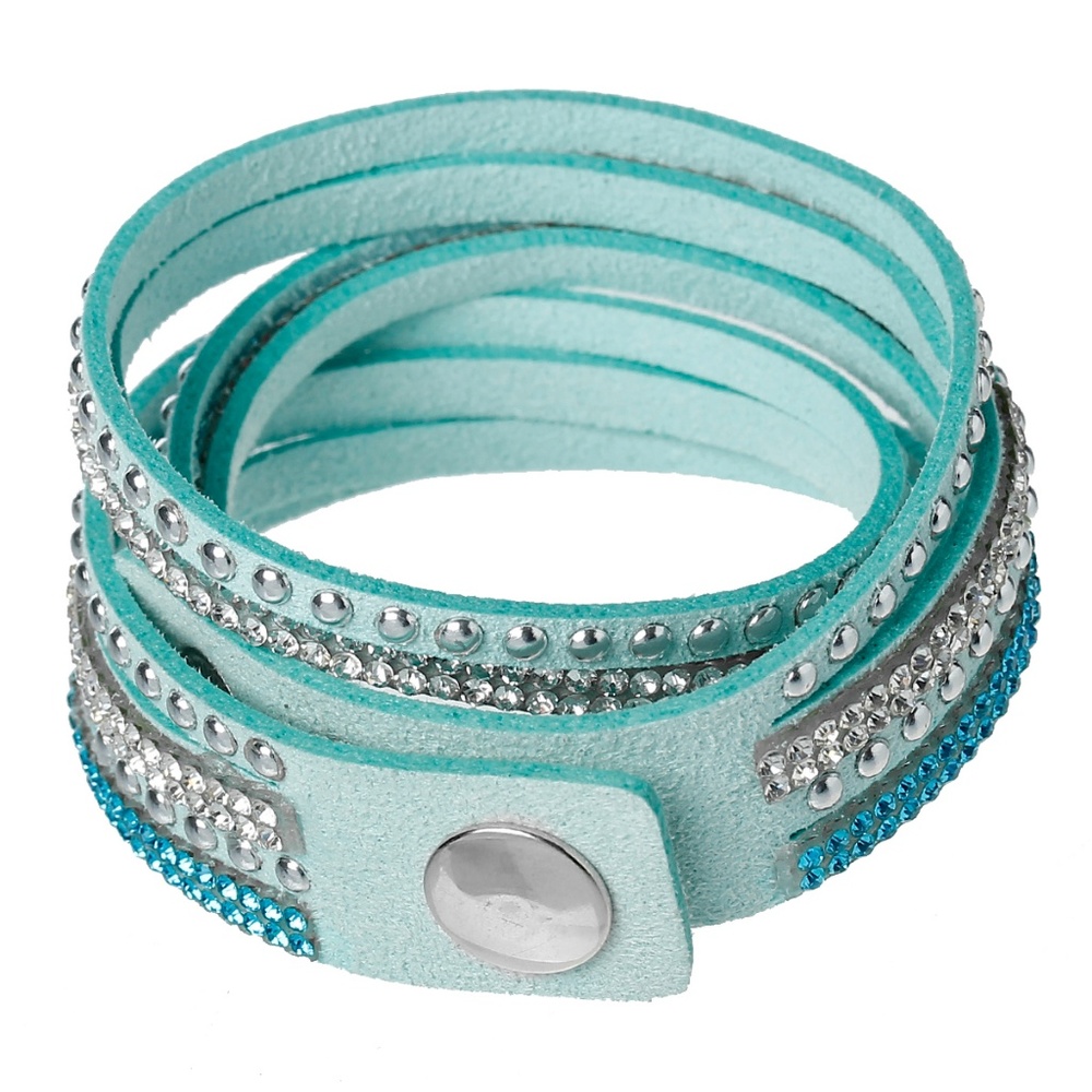 2/$26 Faux Suede Velvet Slake Wrap Bracelet - Picture 3 of 3